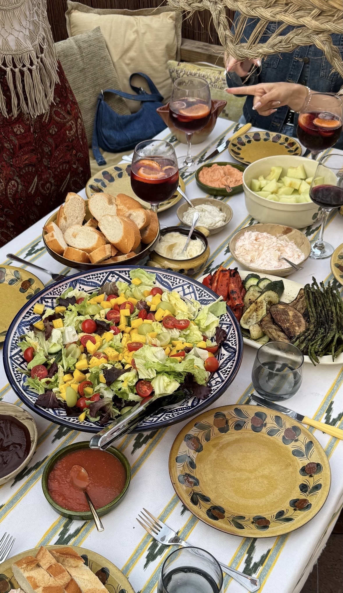 A shared meal outdoors